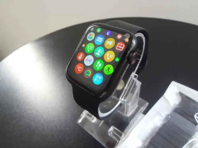 Relógio Smartwatch Iwo W26 Original Série 6 Preto c/ Tela Infinita + 1 Pulseira de Aço 100