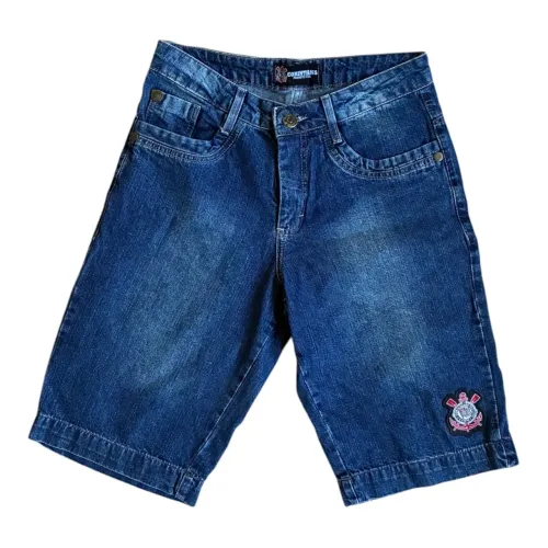 Bermuda Jeans Corinthians Oficial Vintage Y2K Masculina