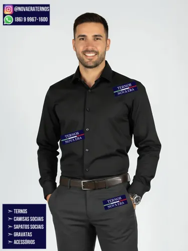 CAMISA SOCIAL SLIM FIT PRETO