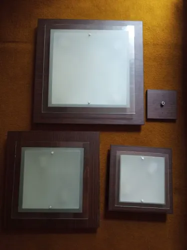 Kit 3 lustres iluminárias em madeira seminovos!!!!
