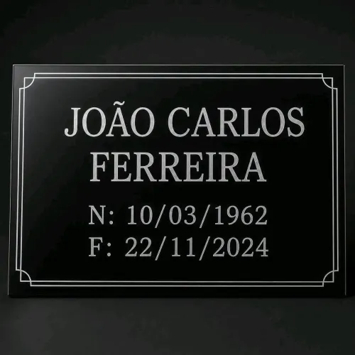 Placa para Túmulo em ACM 28x13 cm Personalizada sem Foto