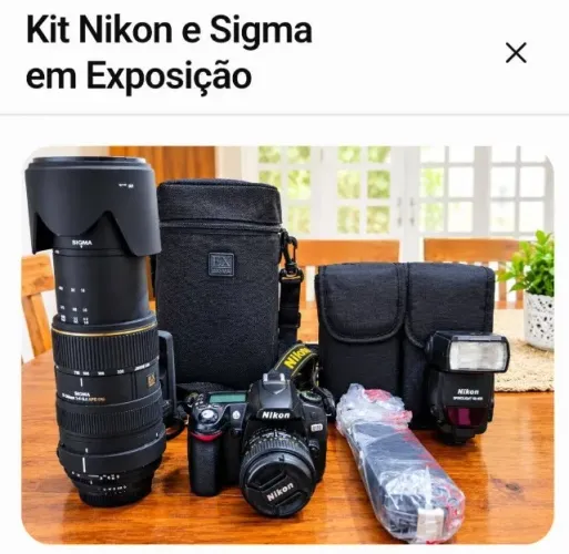 Equipamento Fotográfico NIKON Com Corpo D80  e lente 50mm - - Objetiva 500mm e 2 flashs 