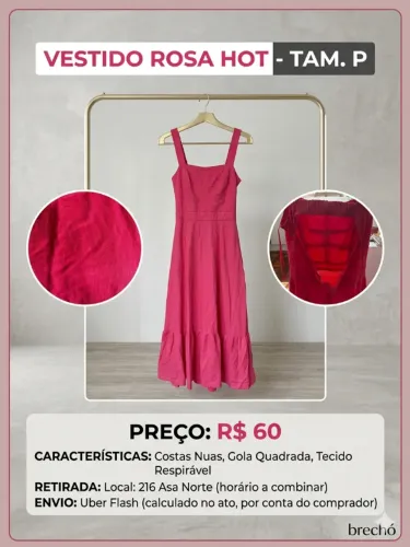 vestido rosa longo