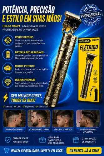 Corte Profissional Sem Sair de Casa ? Potência, Precisão e Estilo em Suas Mãos!