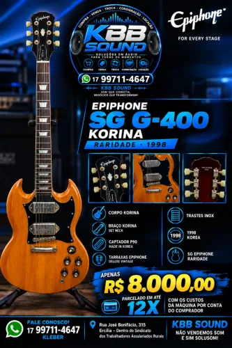 EPIPHONE SG G-400 KORINA - RARIDADE 1998
