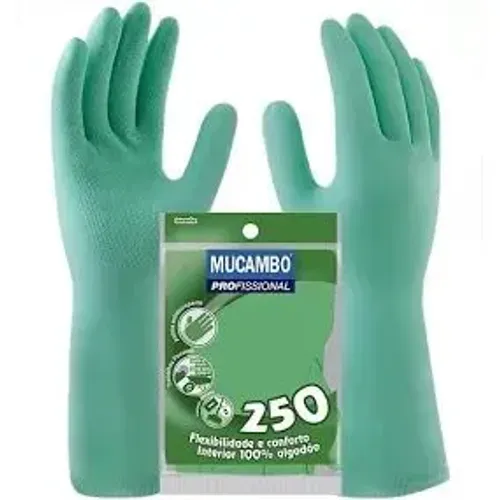 Luva de mão plastica verde tamanho g