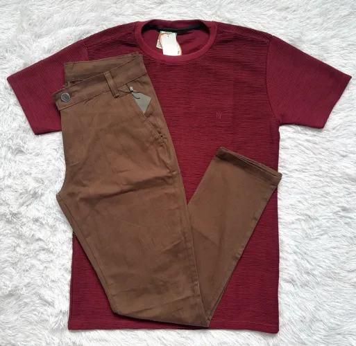 Kit Calça Sarja e Camisa Premium