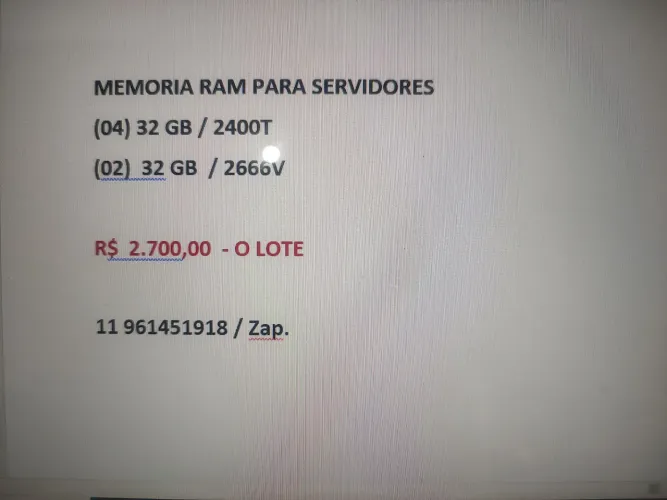 Memórias RAM Para servidores 