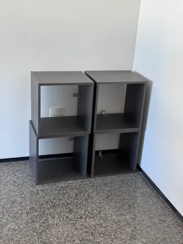 Nicho Modular 30x35cm Madeira Grafite Spaceo KUB