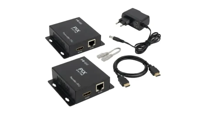 EXTENSOR HDMI PIX VIA CAT 5 / 6 C/ FONTE - 60 METROS(075-7160)