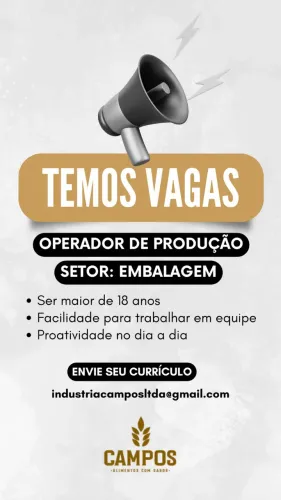 Vagas disponíveis