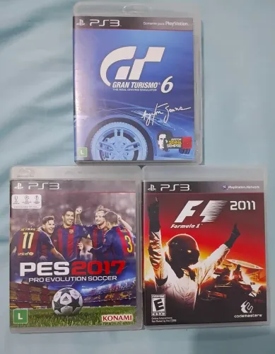 Combo de Jogos PS3 Gran Turismo 6 Ayrton Senna, PES 2017, F1 2011 !