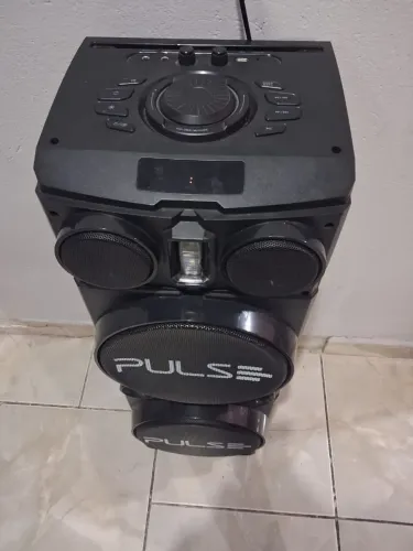 Caixa De Som Pulse Storm 2 10 Pol Bleutooth Led Rádio-1500w cor Preto