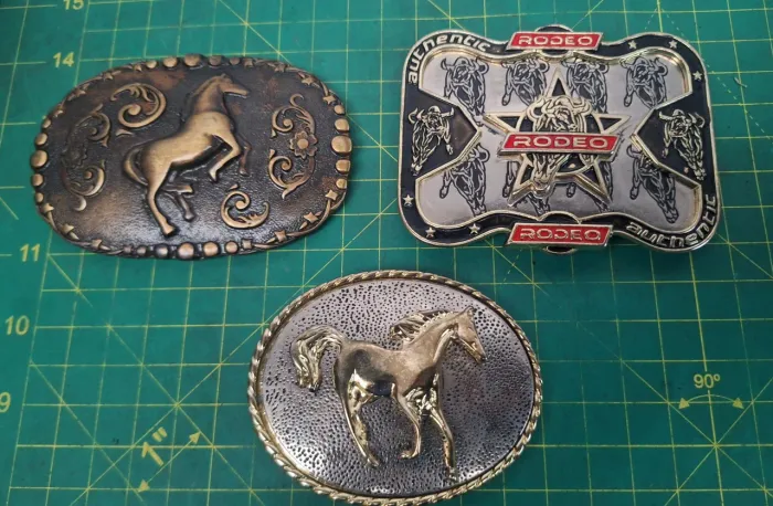 Coleção 3 fivelas cowboy country rodeio 