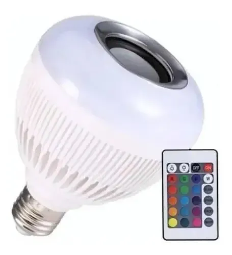Lâmpada Led Musical Bluetooth Caixa Som Controle Colorido Luz Rgb Bartolotti