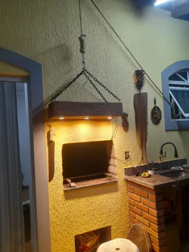 Luminária rústica maciça com iluminação led