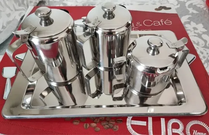 Jogo de Chá e Café em Aço Inox