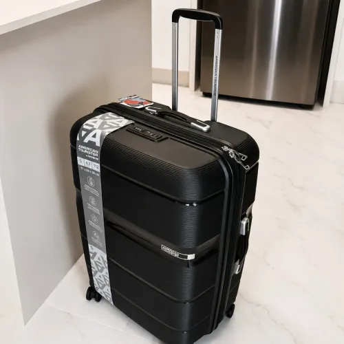 Mala Grande American Tourister Linex Titanium Cor Cinza-escuro Lisa