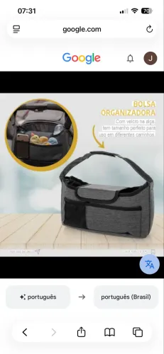 Bolsa organizadora de carrinho