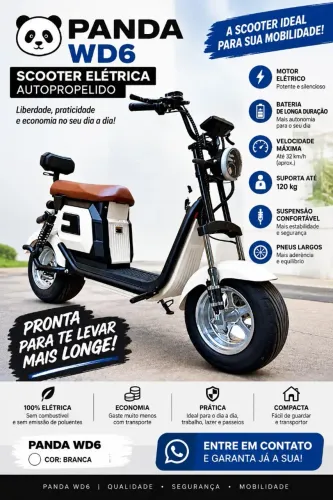Melhor Scooter Elétrica custo benefício do mercado. 1000 watts de potência 60km autonomia.
