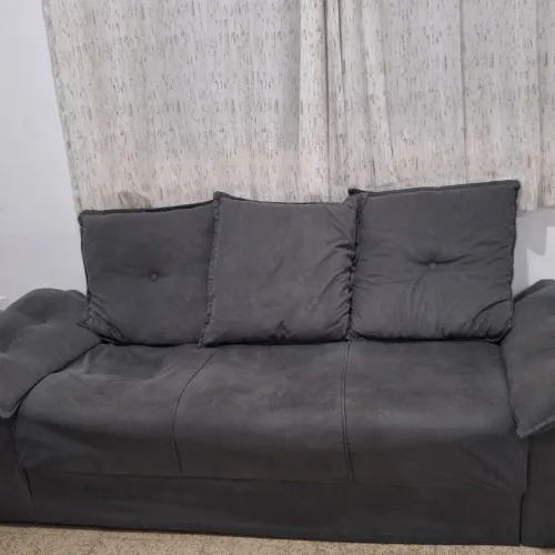 Conjunto de sofás 3 e 2 lugares - Cor cinza