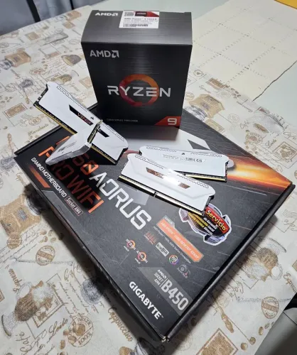 Kit Upgrade AMD Ryzen 9 5900X + B450 AORUS PRO WIFI + 32GB Corsair RGB