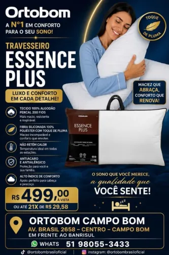 Travesseiro Essence Plus Ortobom