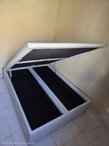Cama Box Baú Ortobom Corino Branco em Ótimo Estado