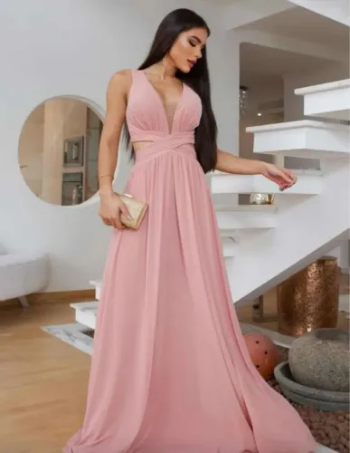 Vestido de festa/madrinha - Rosa