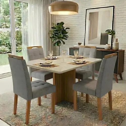 MESA SALINAS 1,20M 4 CADEIRAS 100% MDF. PRONTA ENTREGA.