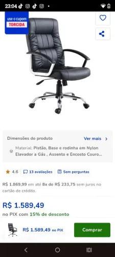 Cadeira PRESIDENTE PLUS SIZE MUITO FORTE.