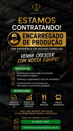 Vaga emprego vidraçaria