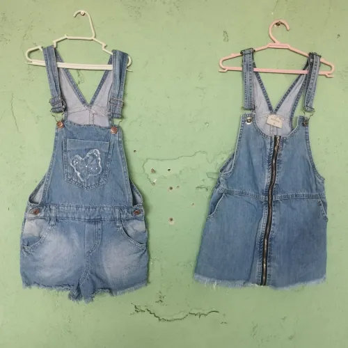 Jardineira Jeans menina Infantil 