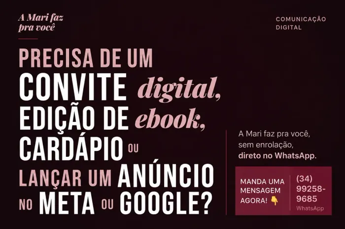 Comunicação Digital Rápida ? Convite, Cardápio, Ebook e Anúncios