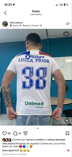 Vendo blusa do Fortaleza jogador Lucca Prior