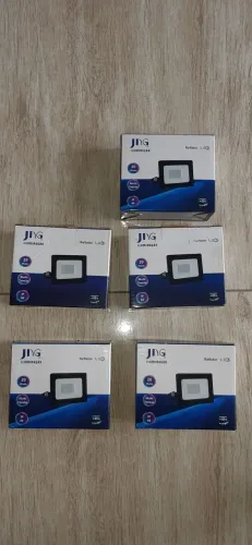 Kit de 05 reflrtores slim de led jng bivolt