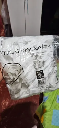 Touca descartável branca 100 unidades