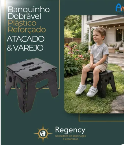 Banquinho dobrável de plástico