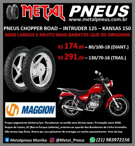 Pneu Moto Maggion Chopper Road 150 Master Ride 150 Intruder 125 Kansas 150