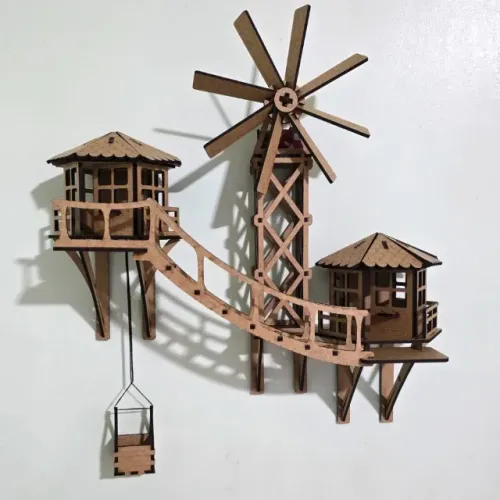 Casinha Decorativa em MDF com Moinho de Vento - Decoração Criativa e Artesanal