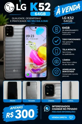 ? LG K52 64GB à venda!