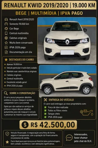 Renault Kwid Zen 1.0 Flex 12V 5P Mec. 2020