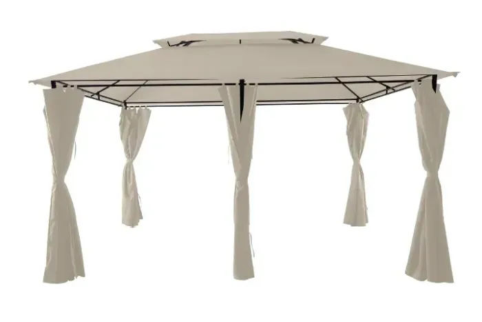 GAZEBO RET ROMANO C/ CORT 3X4M BCO