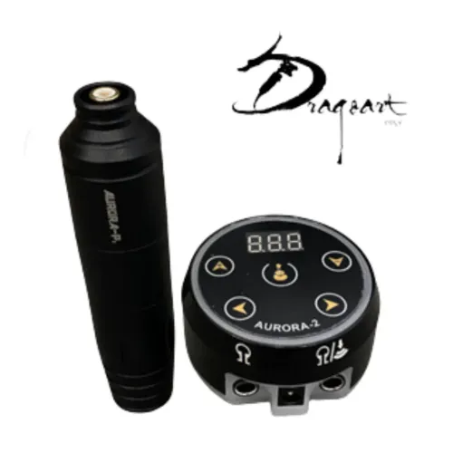 Máquina de tatuagem Pen aurora p2 e fonte aurora p2