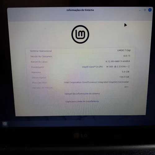 Notebook LG 6GB de Ram SSD 128 GB Linux Mint instalado
