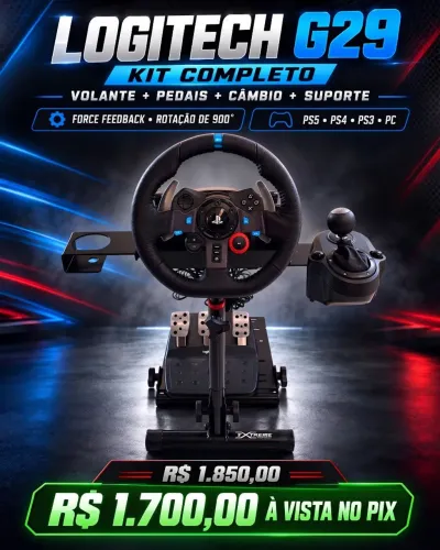 Kit Volante Logitech G29 + Câmbio + Suporte (PS4/PC)