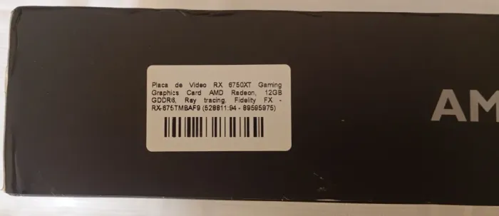 Placa de Vídeo AMD 6750xt 12Gb VRAM XFX