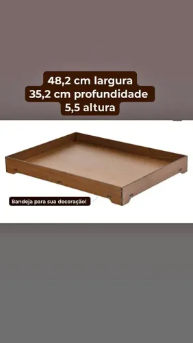 Bandeja multiuso NOVA, em MDF cor marrom! Para todos os ambientes.