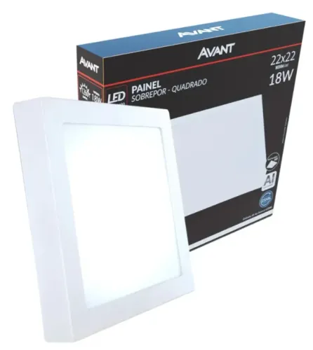 Painel Led Avant de Sobrepor de 18w 6500k Quadrado 110v/220v 22cm - NOVO