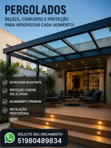Pergolado de Vidro com Instalação